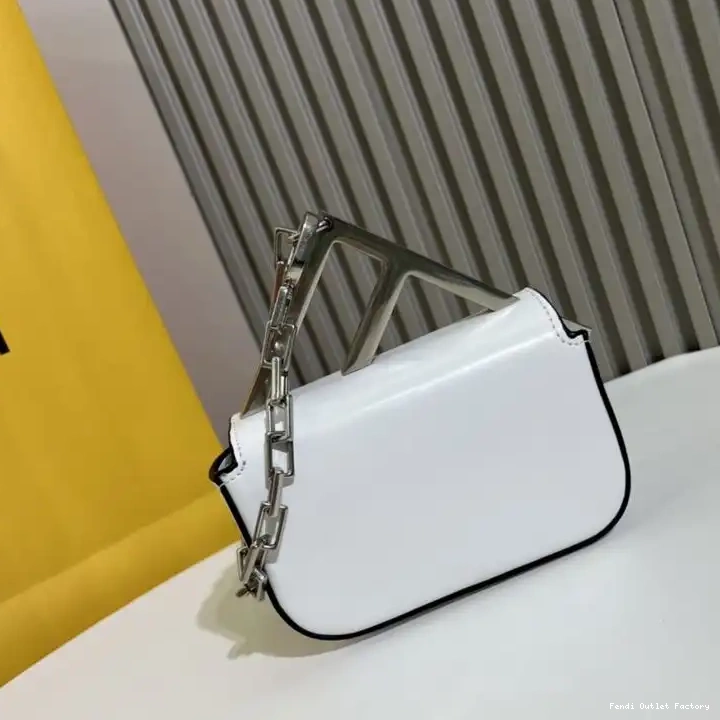 Affordable HOT White Fendi Calf In F Bag Leather Nano 0616